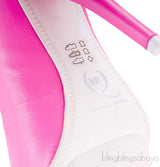 Pink Studded Neon Leather Pumps