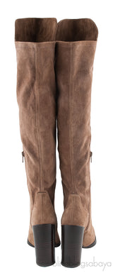 Brown Suede Leather Boots