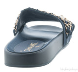 Chanel Blue Chain Slip-on Sandals
