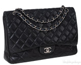 Black Quilted Classic Maxi Flap Bag