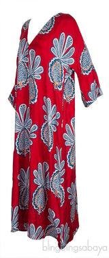 Red Printed Kaftan Dress