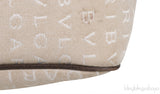 Logomania Beige Canvas Brown Leather Trim Bag