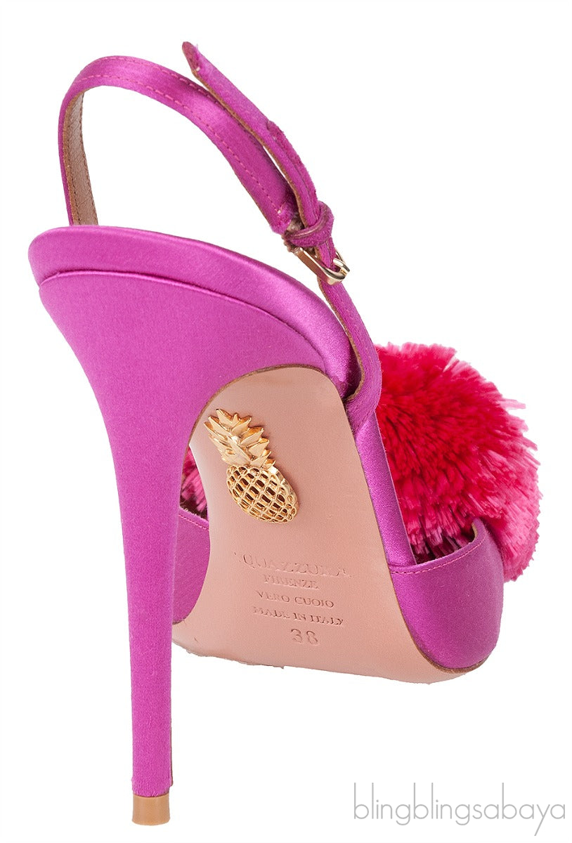 Fuchsia Powder Puff Heels