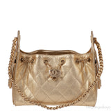 Chanel 25 Mini Gold Metallic Grained Leather GHW