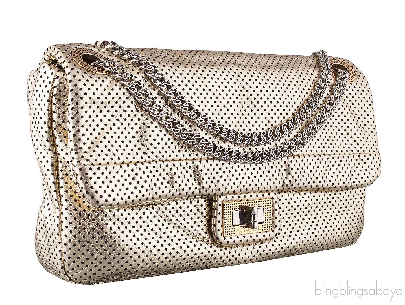 Gold Perforated Drill Flap Bag