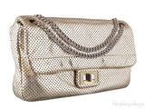 Gold Perforated Drill Flap Bag
