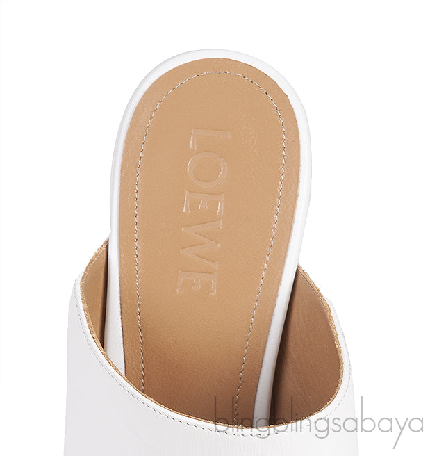 Loewe White Nail Polish Leather Mule