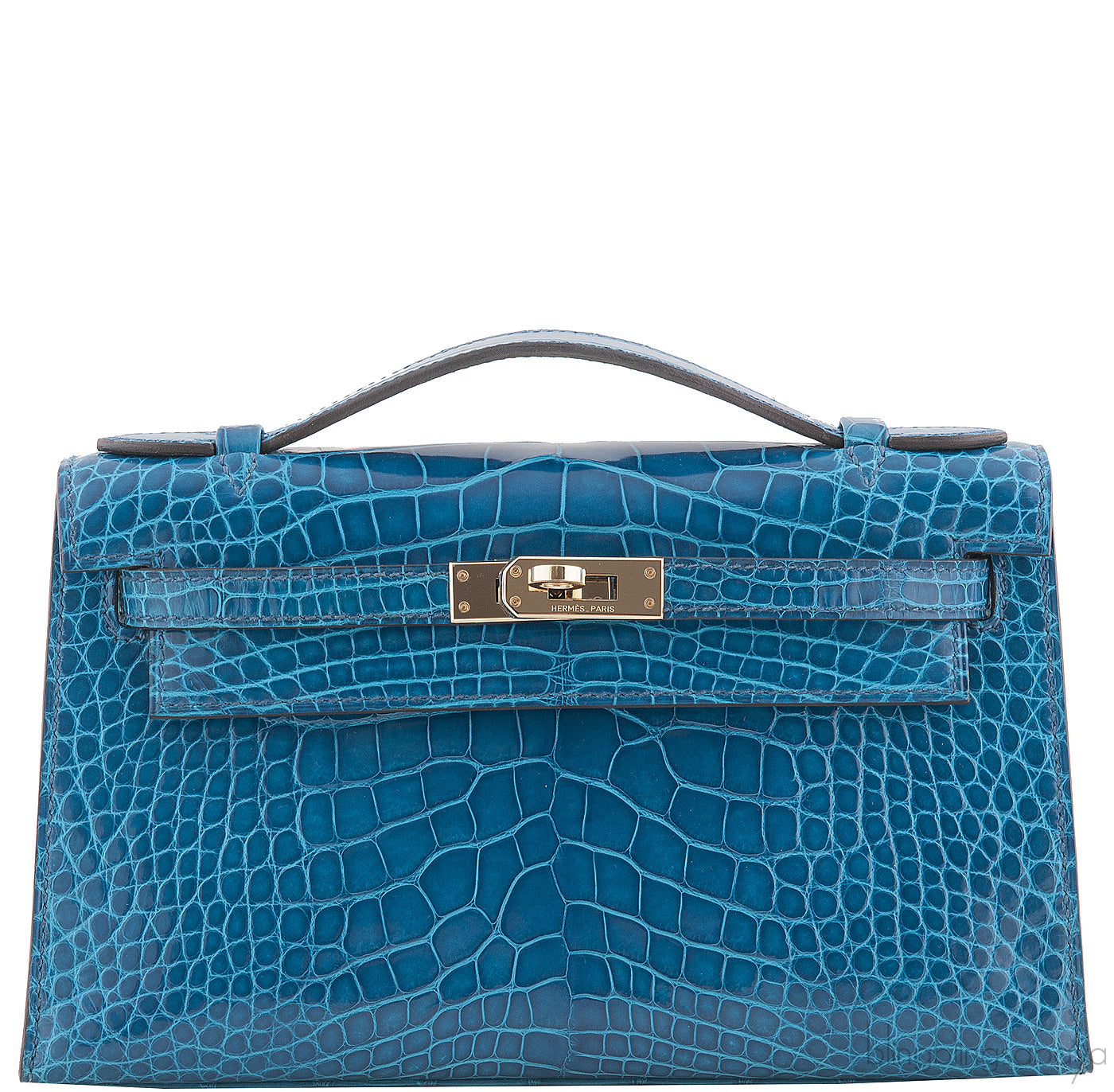 Kelly Pochette Bleu Izmir Crocodile