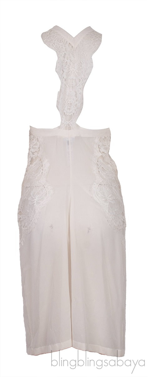 White Halter Neck Camisole Dress