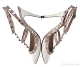 Rockstud Off-white Nude Slingback