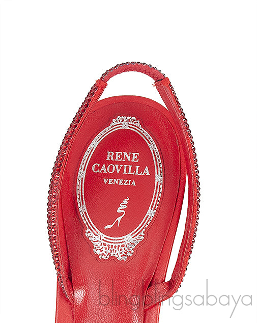 Red Crystal Slingback Sandals
