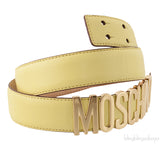 Yellow Logo Leather Belt