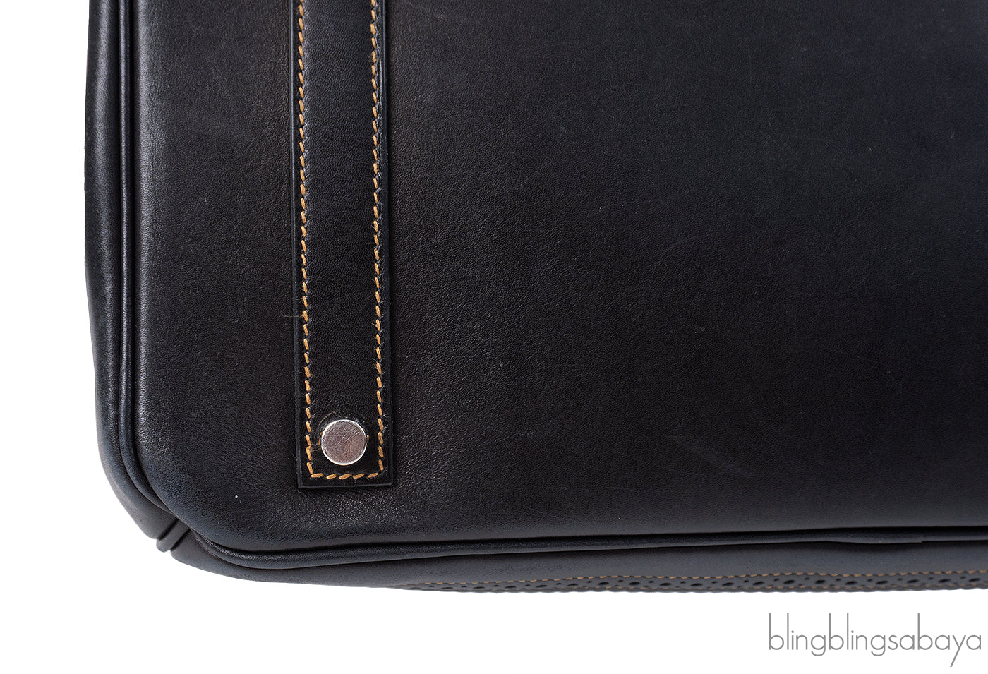 Hermès Birkin 35 Ghillies Noir Veau Evercolor Denim Fonce