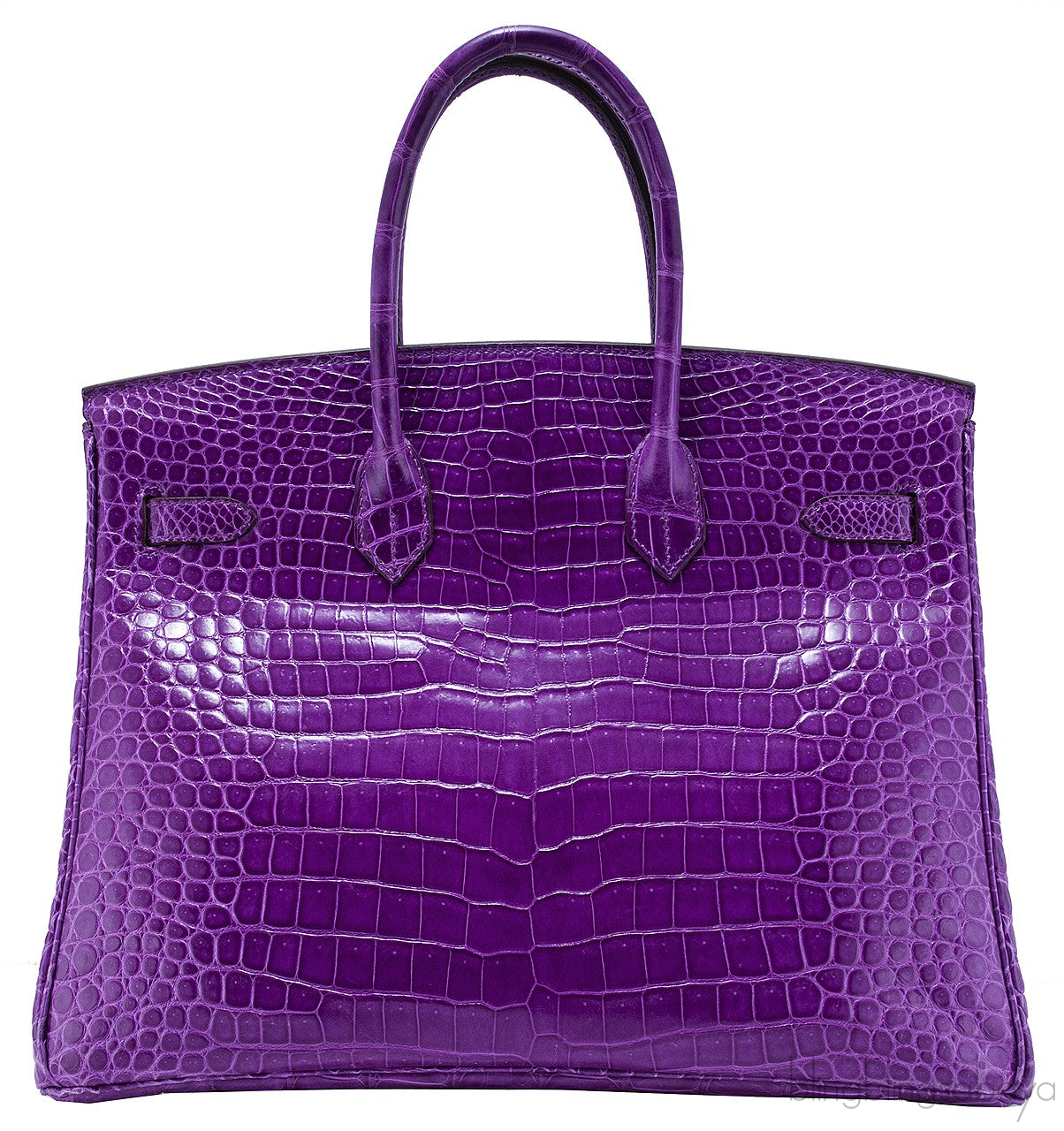 Birkin 35 Purple Crocodile GHW