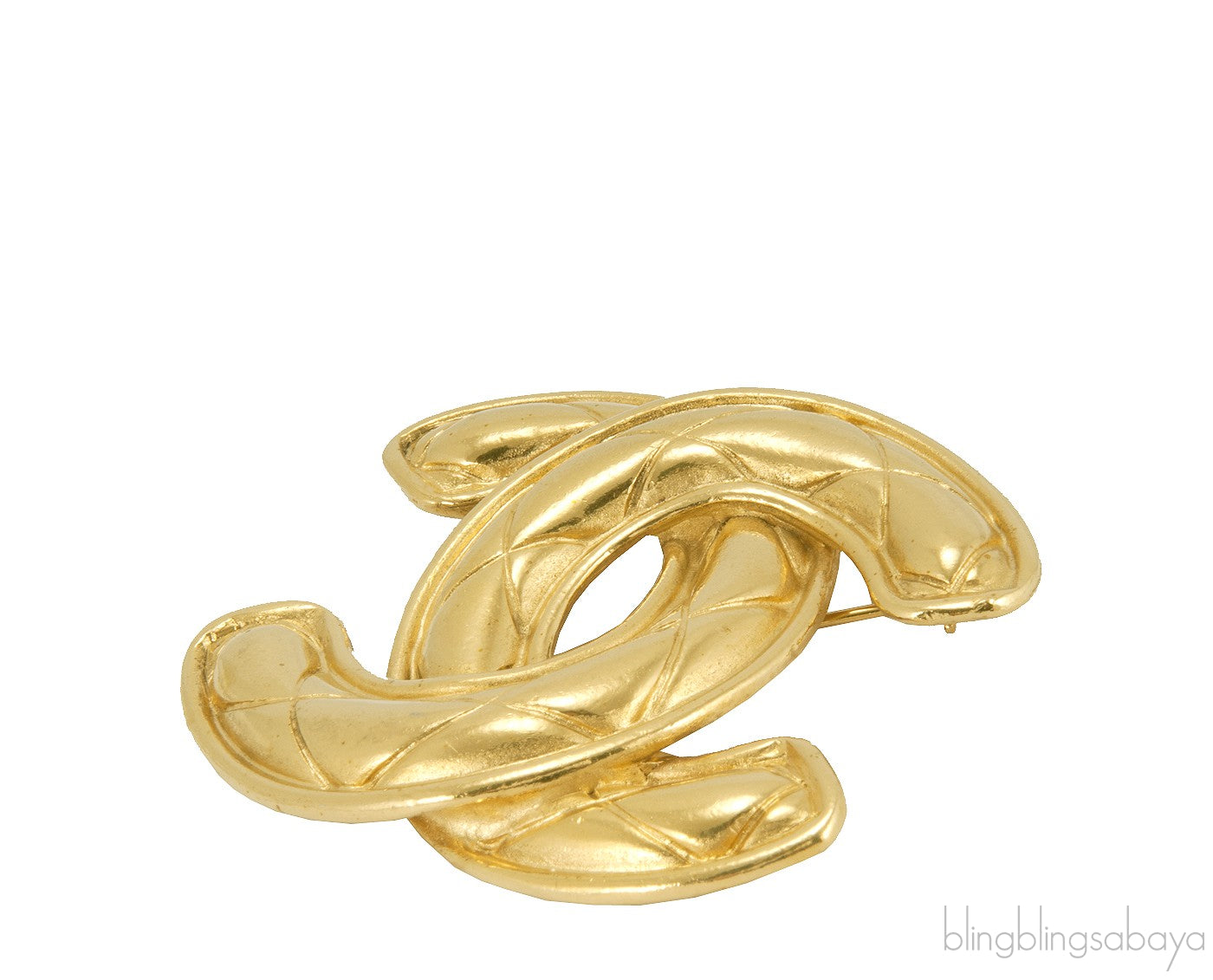CC Quilted Metallic Pin Brooch