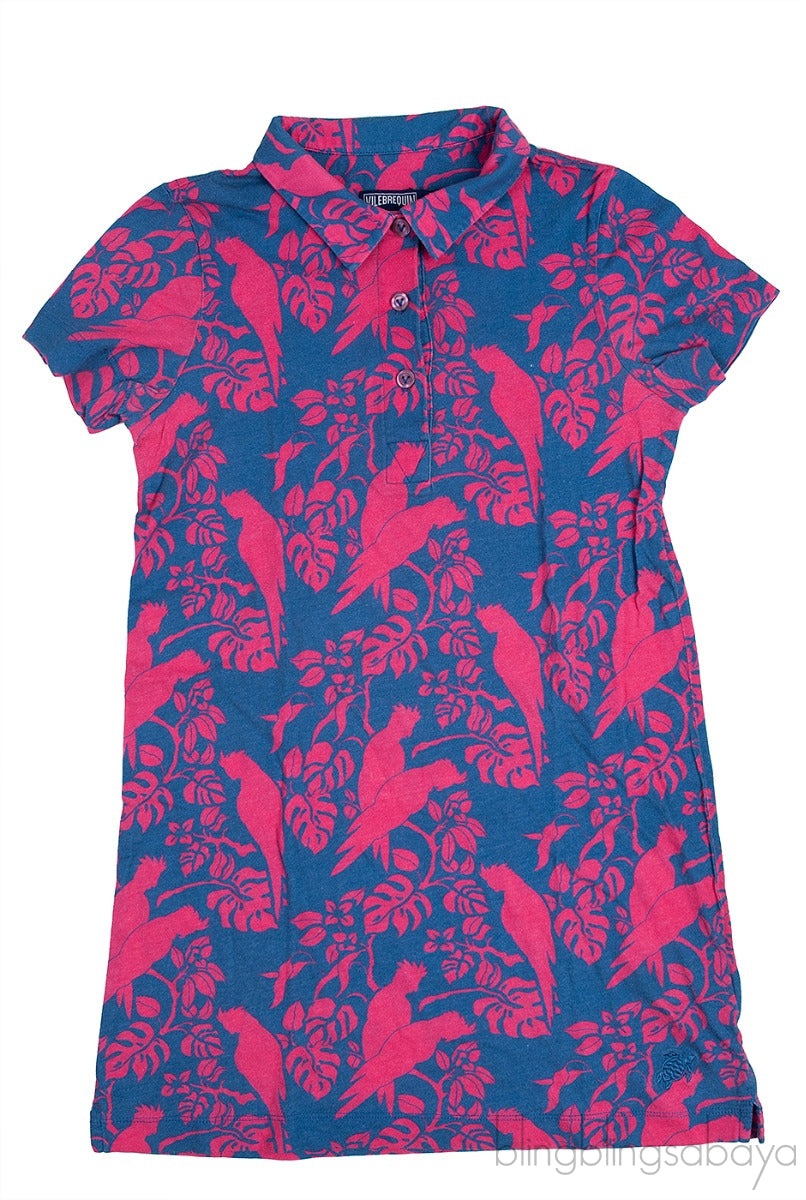 Bird Print Bi-color Dress