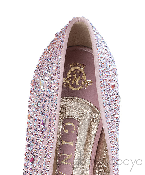 Gina Light Pink Crystal Ballet Shoes