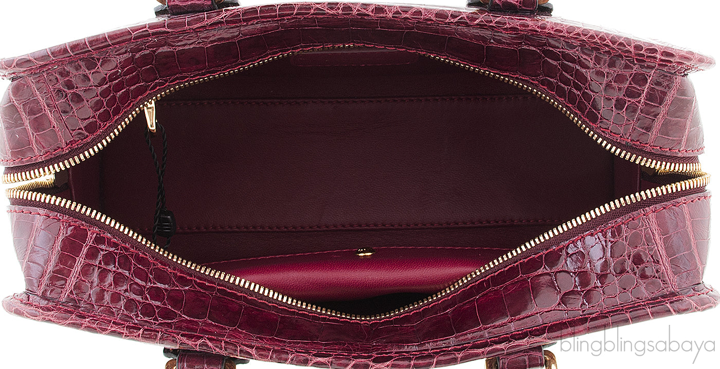 Amazona 23 Bordeaux Crocodile Bag