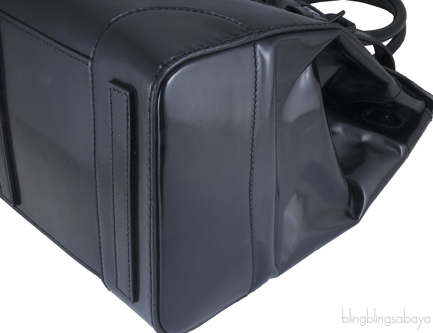 So Black Patent Soft Ricky Bag