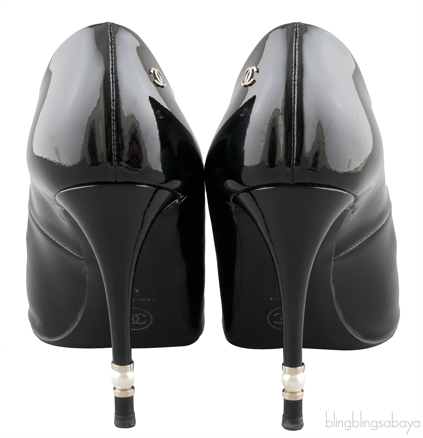 Patent Black Peep Toe Heels