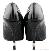 Patent Black Peep Toe Heels