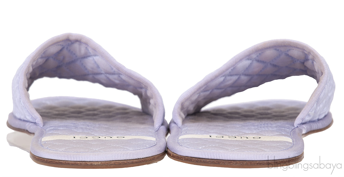 Lilac GG Quilted Slide Flat