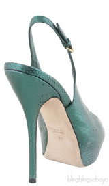 Emerald Green Slingback Python