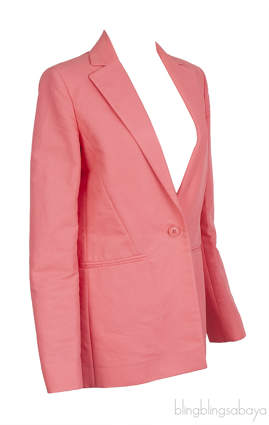 Cedric Charlier Coral Pink Single Breasted Blazer