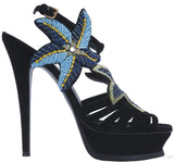 Star Fish Suede Black High Heels