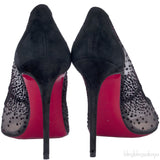 Follies Velvet-Dotted Mesh Pumps