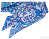 Blue Floral Printed Twilly