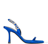 Ivy Crystal Logo Satin Sandals