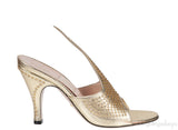 Gucci Gold Fedra Crystal Embellished Heels
