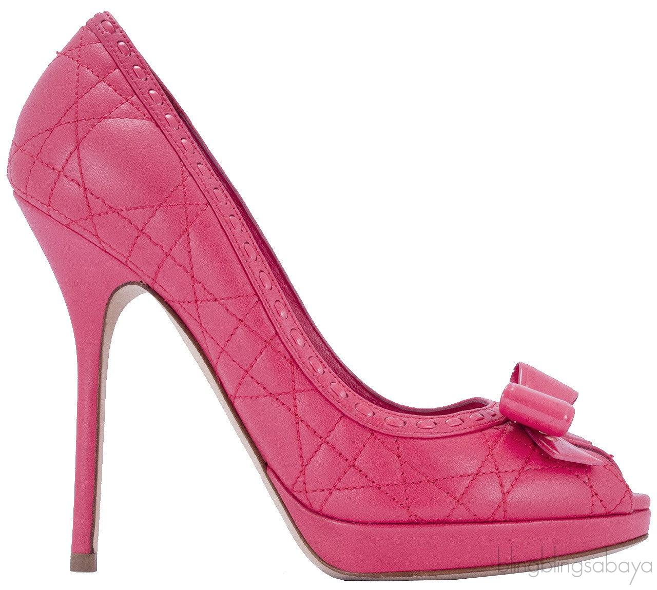 Cannage Quilted Leather Bow Pump