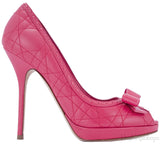 Cannage Quilted Leather Bow Pump