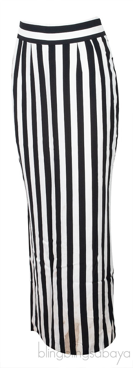Striped Print Maxi Skirt