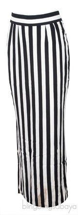 Striped Print Maxi Skirt