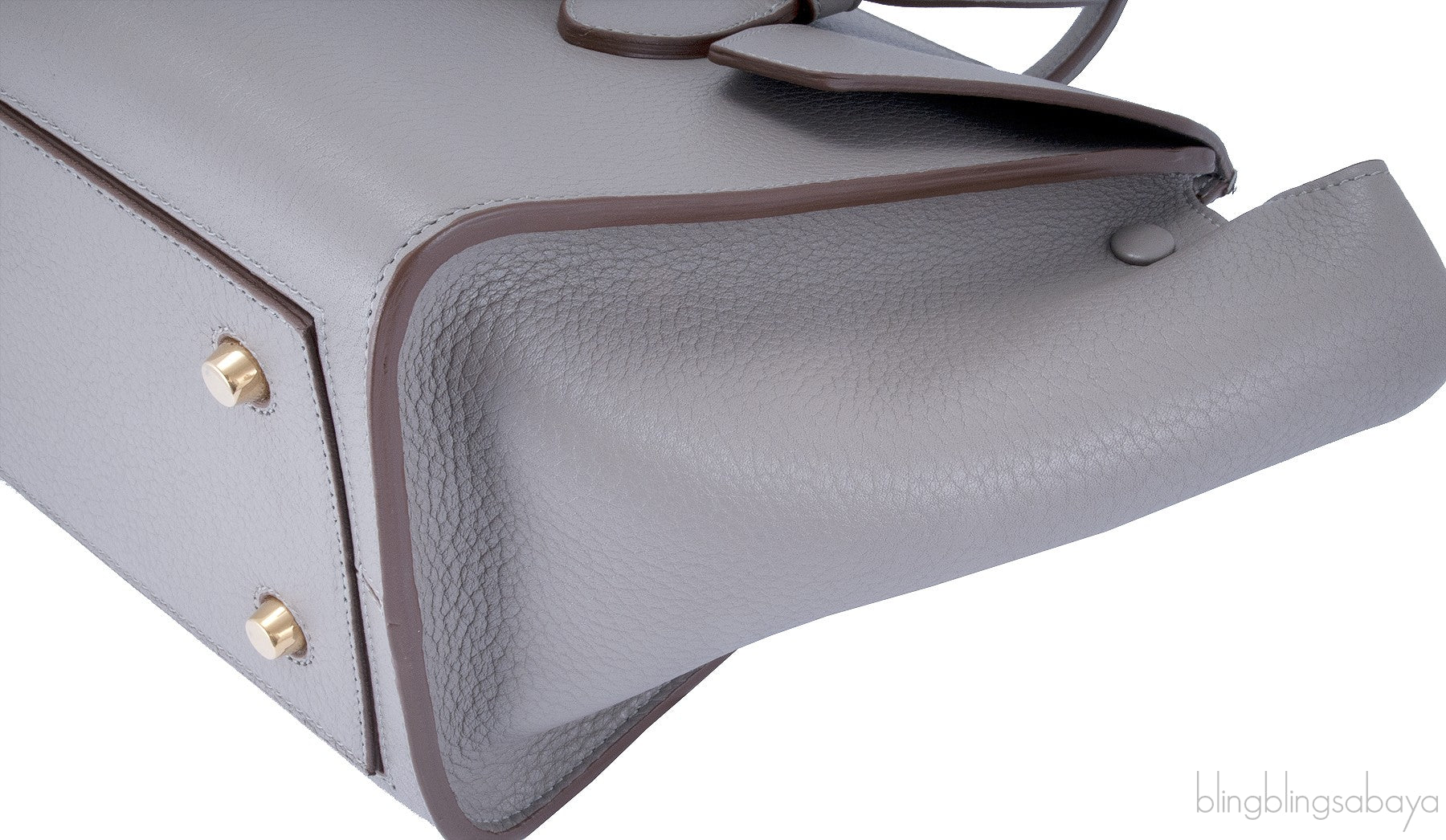 Taupe Leather Tie Tote Bag