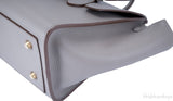 Taupe Leather Tie Tote Bag