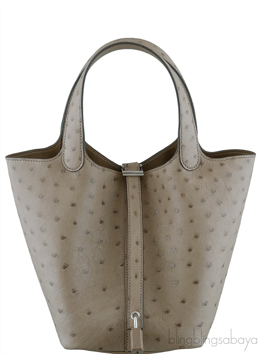 Picotin Lock 18 Grey Ostrich