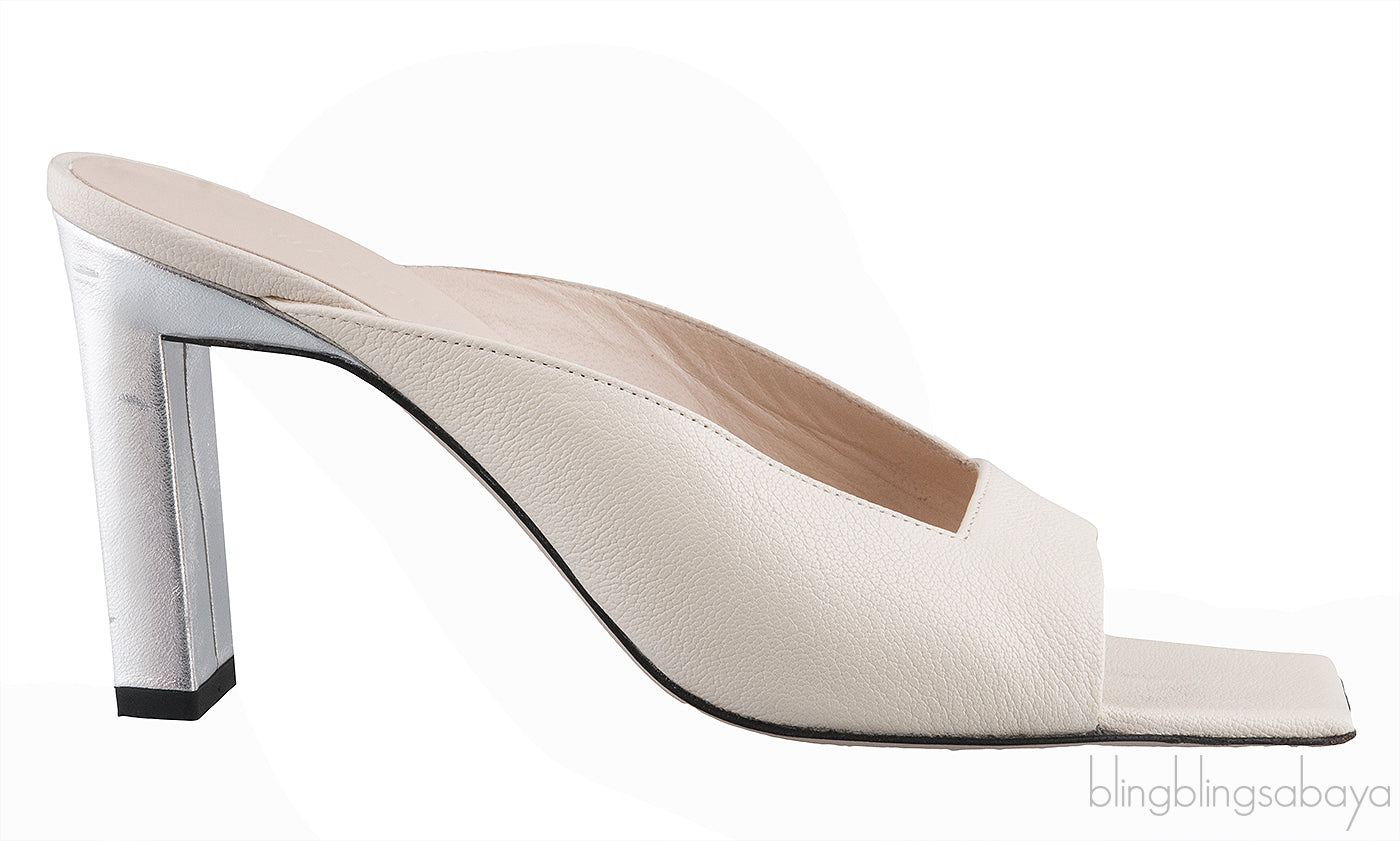 Isa Open Toe Mules Beige
