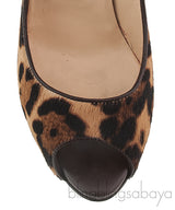 Leopard Pony Peep Toe Pump