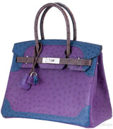 Birkin 30 Tri-color Ghillies Ostrich