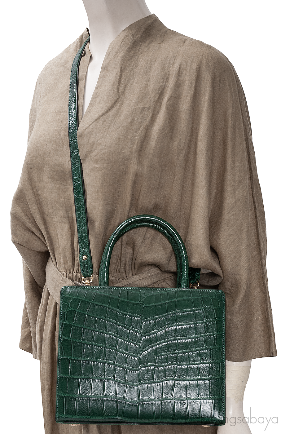 S\'uvimol My Sweet Box Emerald Crocodile Bag