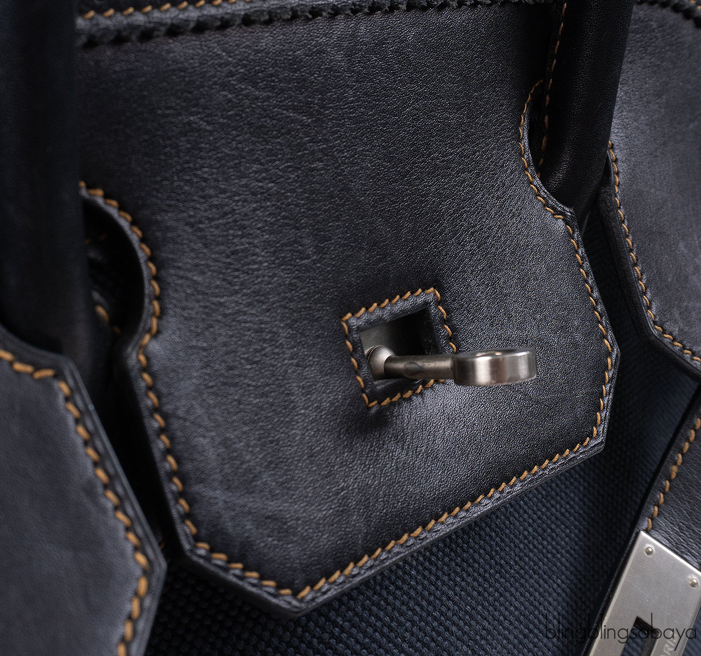 Hermès Birkin 35 Ghillies Noir Veau Evercolor Denim Fonce