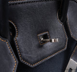 Hermès Birkin 35 Ghillies Noir Veau Evercolor Denim Fonce