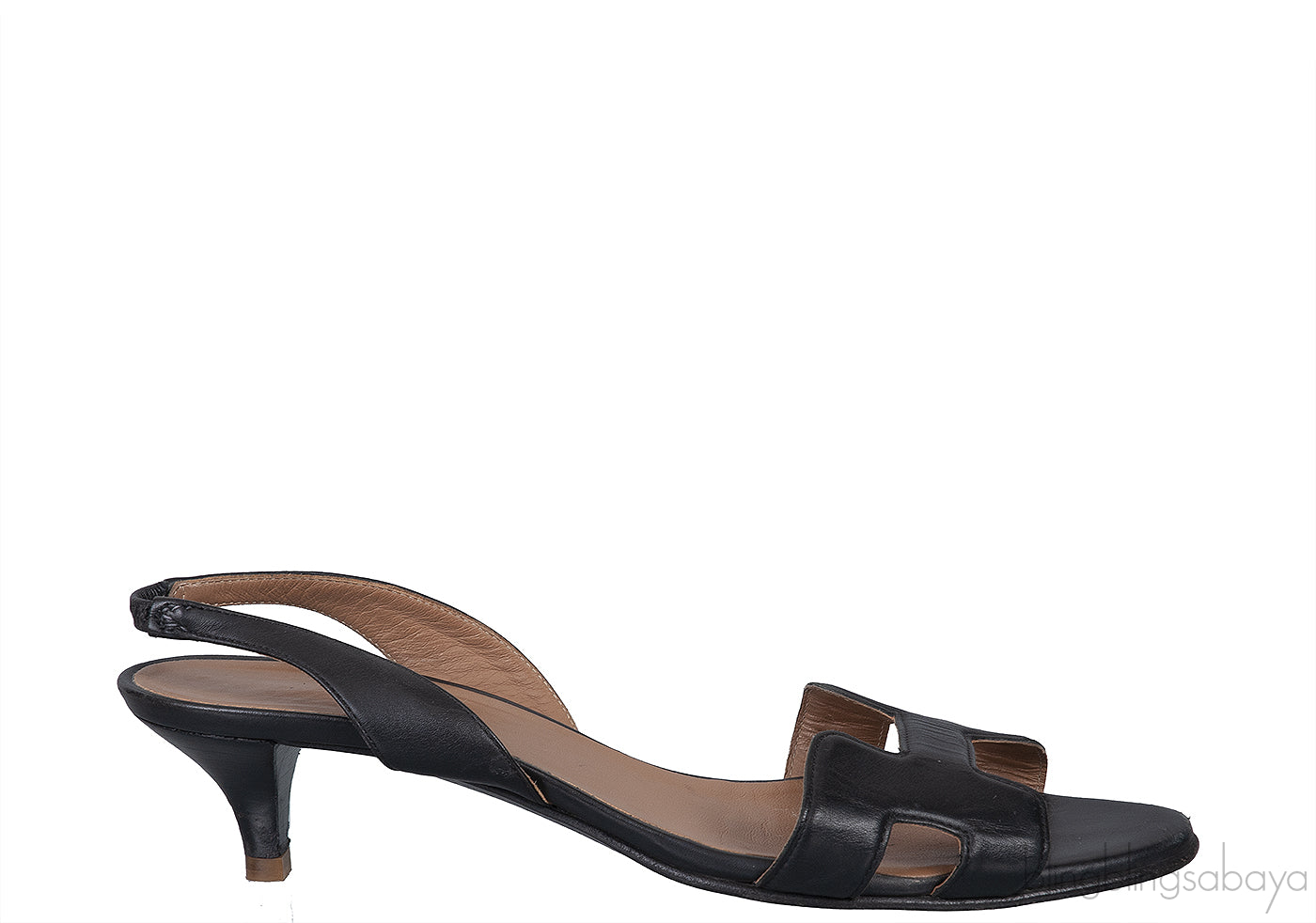 Black Slingback Kitten Heels