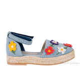 Blue Denim Floral Kids Espadrille