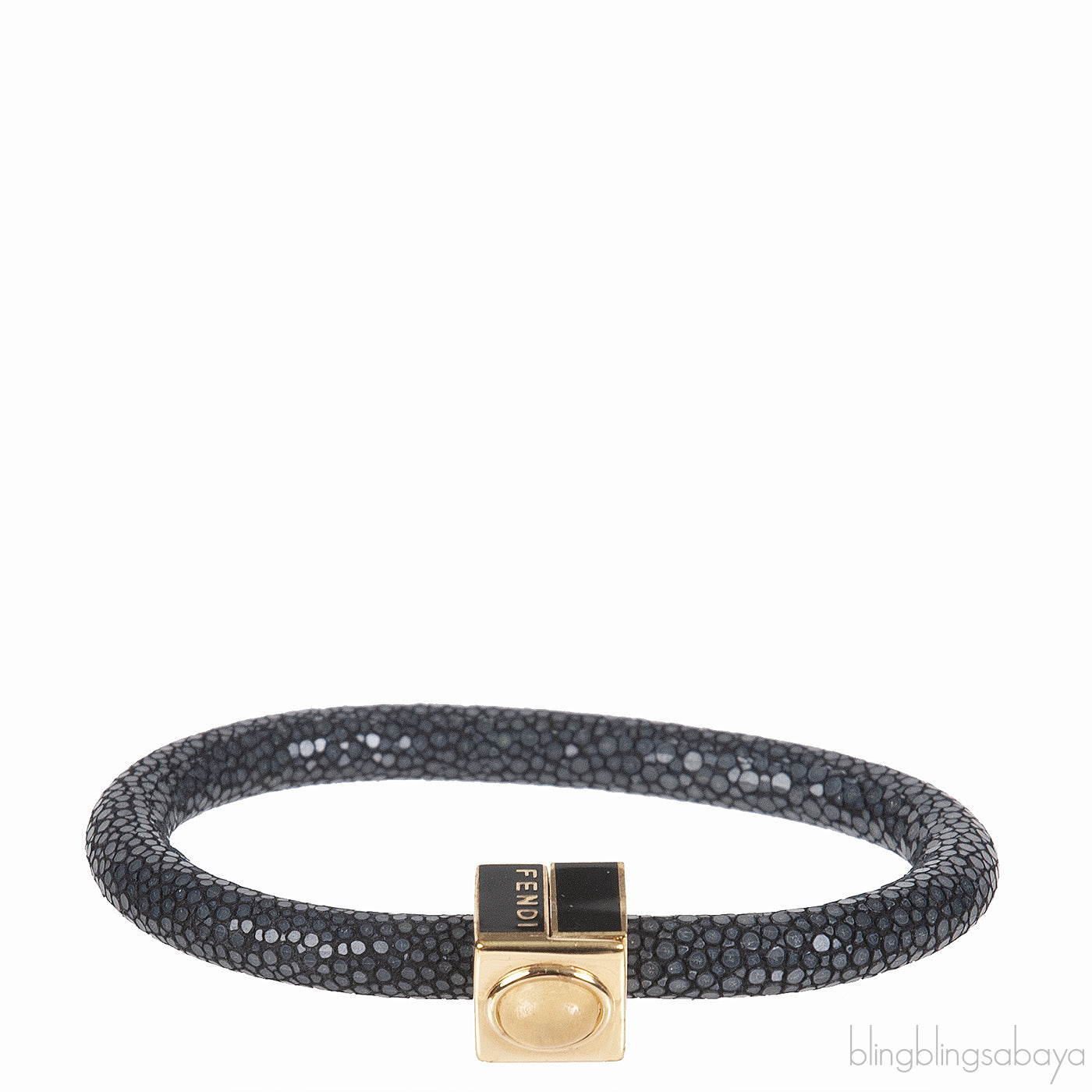 Fendi Resin Cabochon Stingray Bangle Bracelet