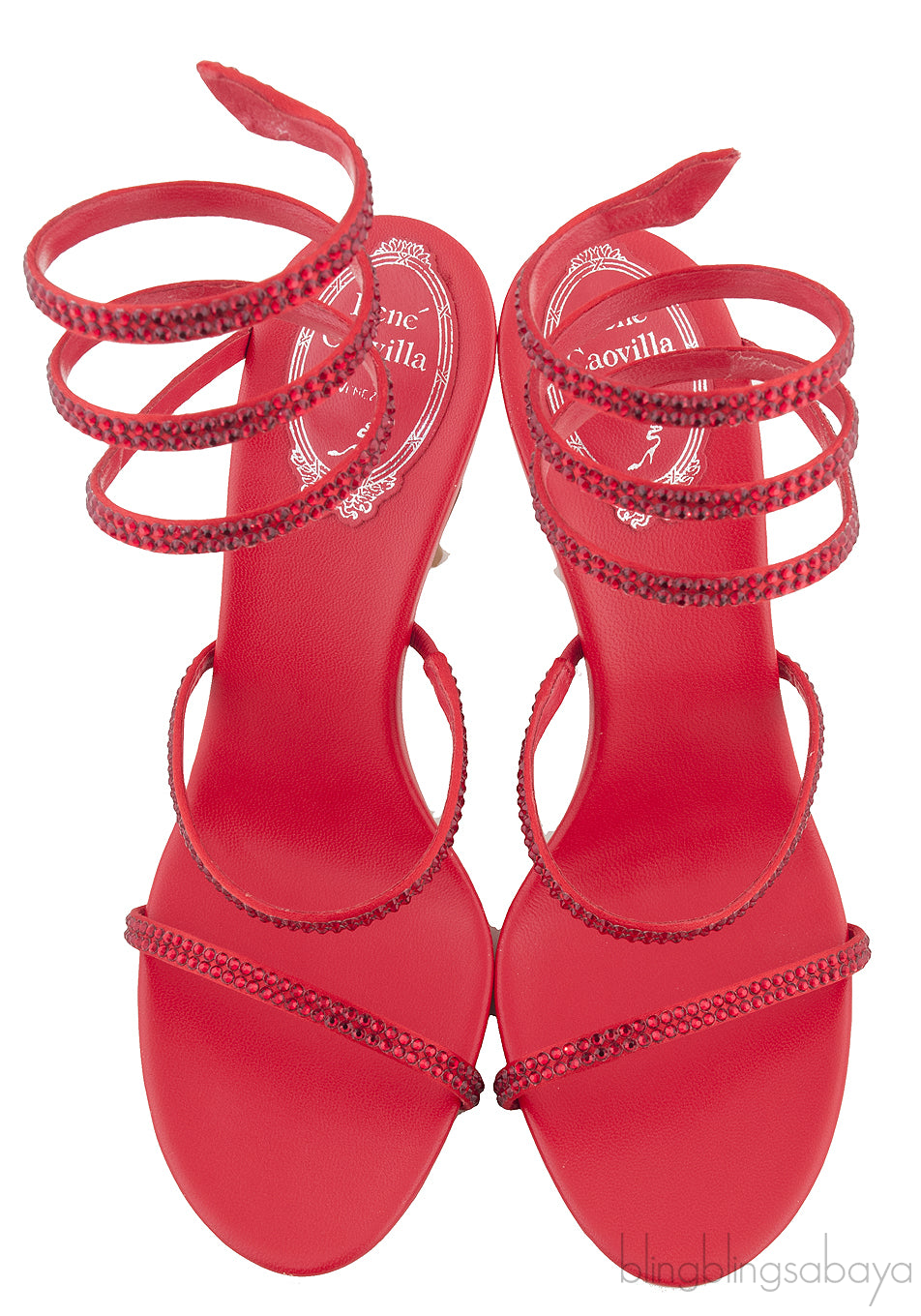 Red Swarovski Twirl Sandals